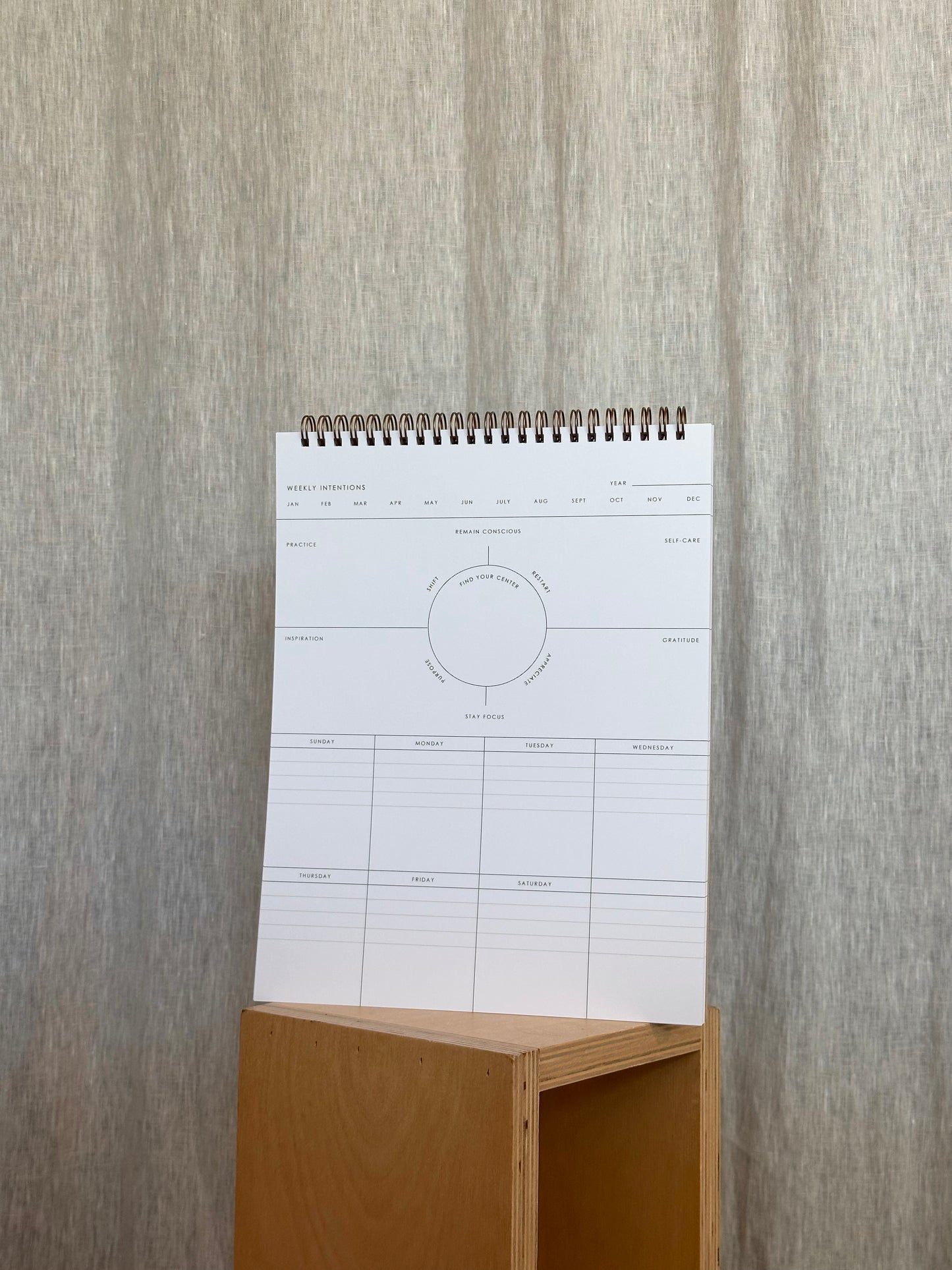 Tan Weekly Intentions - Notebook