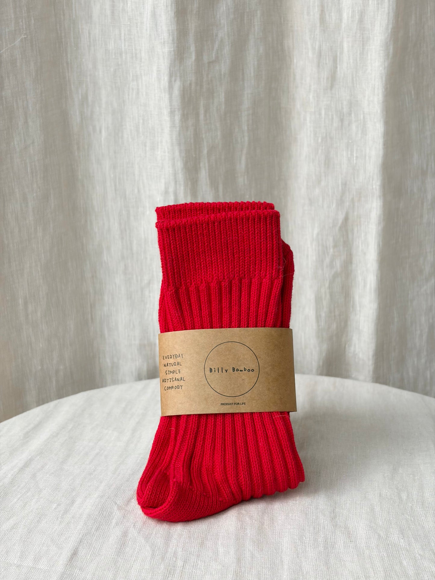 Ribbed Cotton High Socks