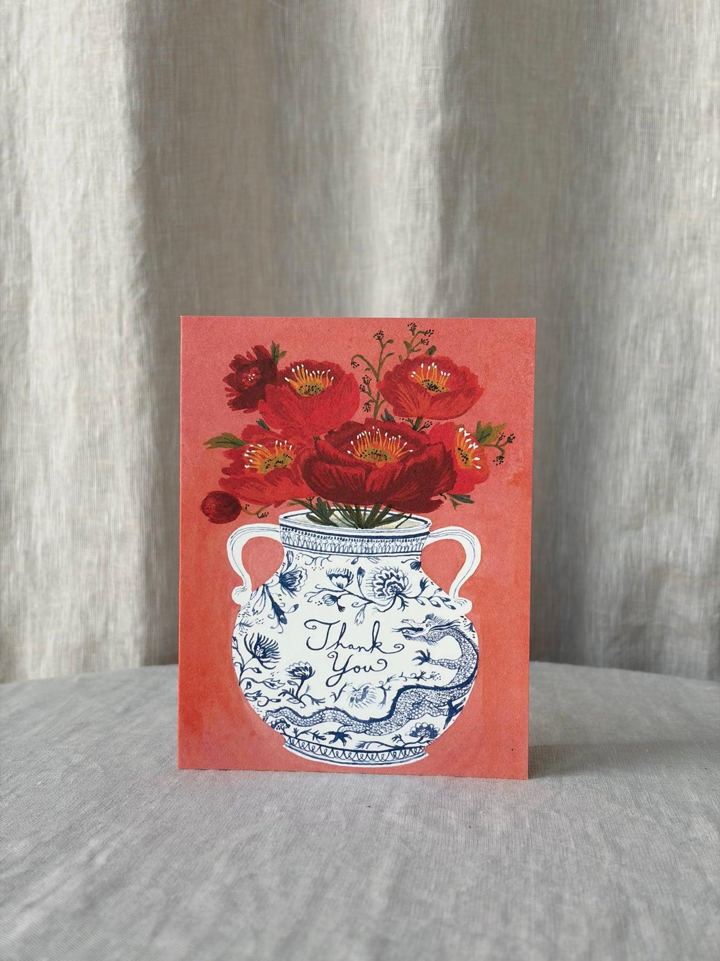 Dragon Vase Thank You Greeting Card