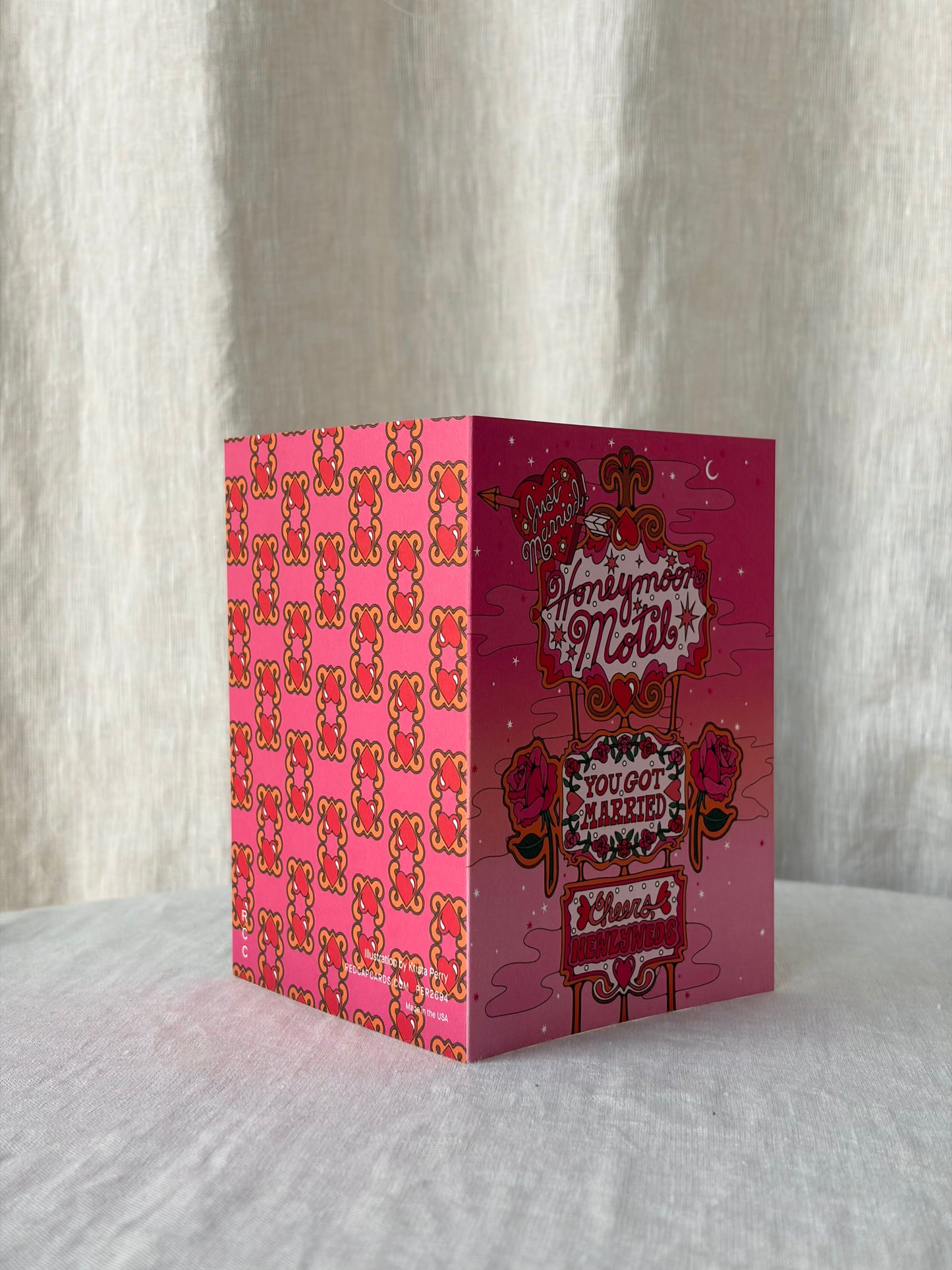 Honeymoon Motel Wedding Greeting Card