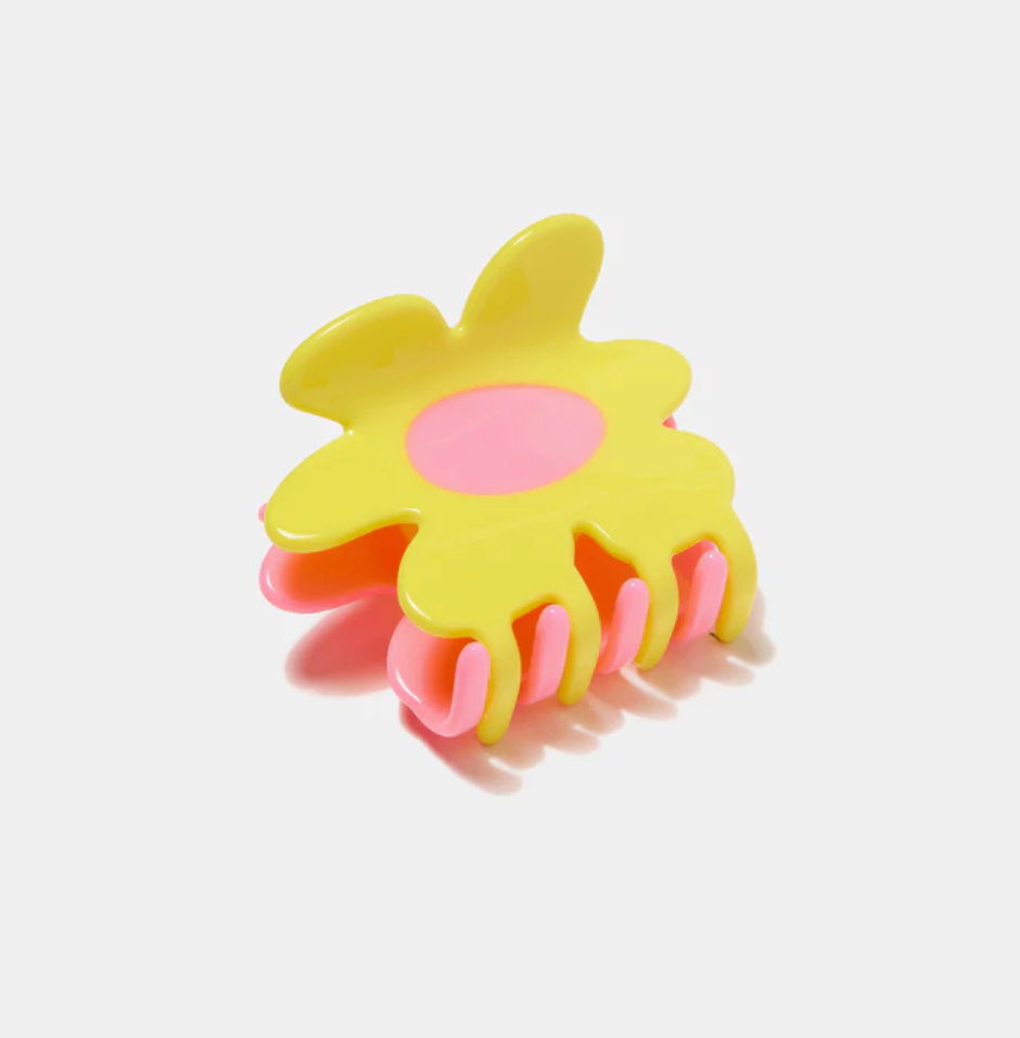 Flower Claw in Yellow + Pink