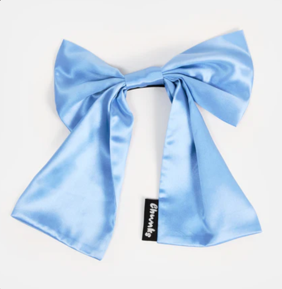 Silk Bow Barrette in Blue