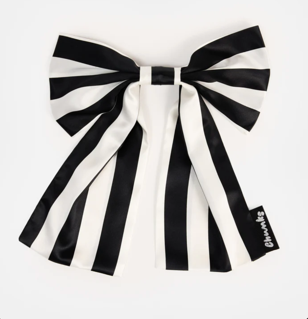 Silk Bow Barrette in Stripes