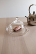 Glass Cloche and Plate Set
