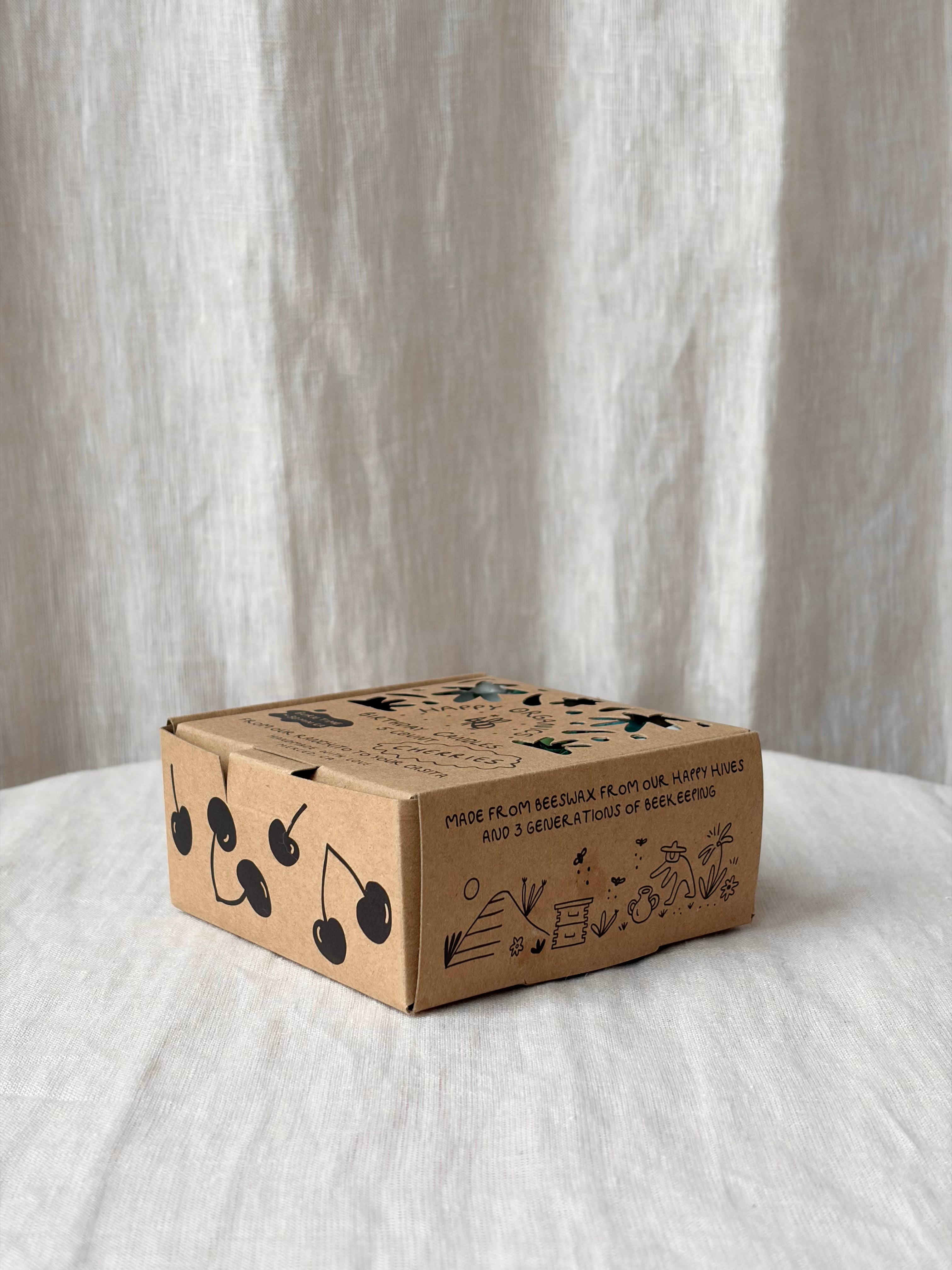 Cherry Beeswax Birthday Candles