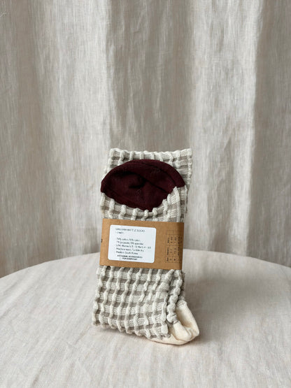 Gingham Waffle Socks