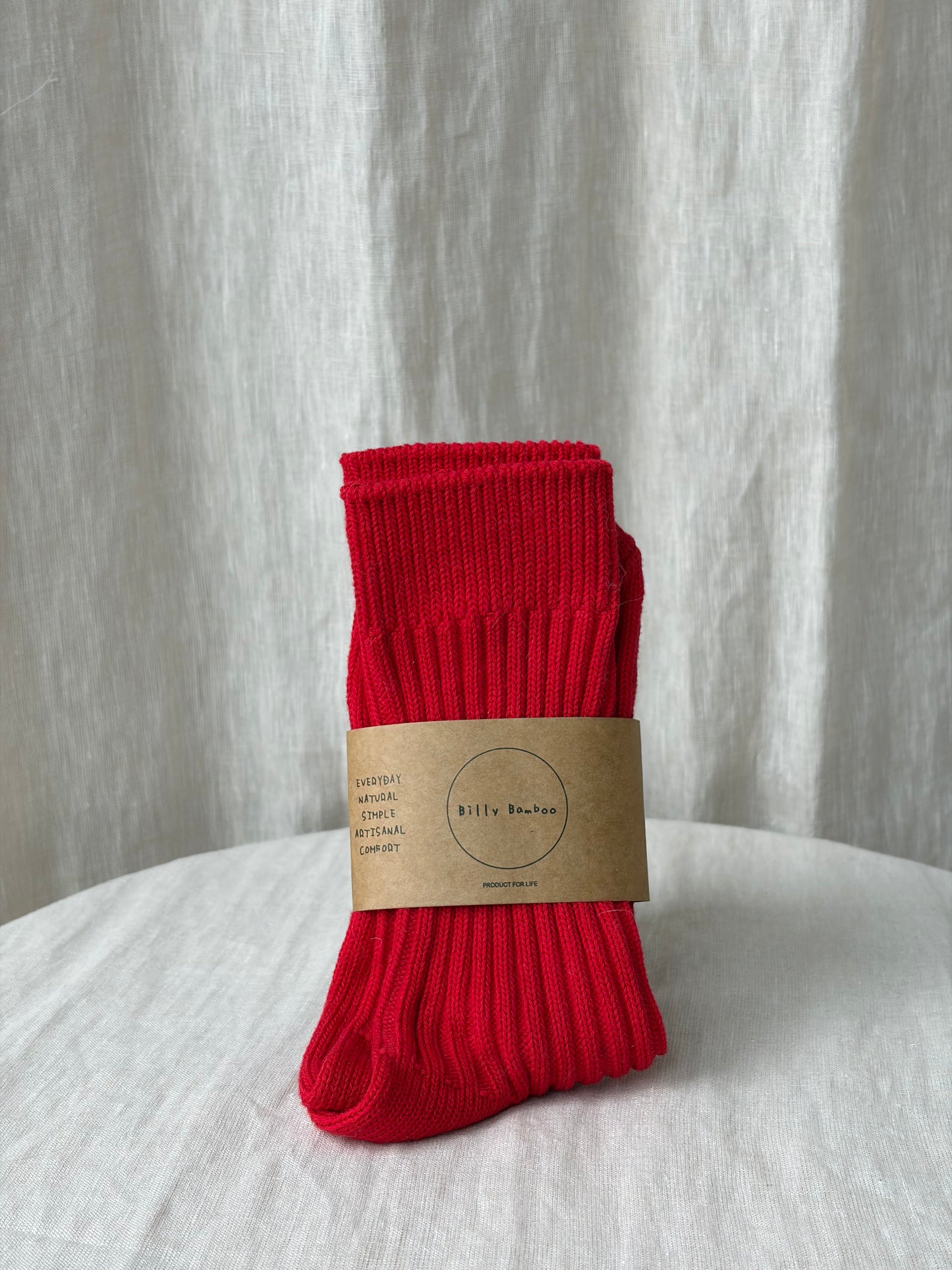 Ribbed Cotton High Socks