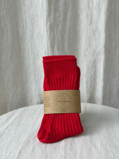 Ribbed Cotton High Socks