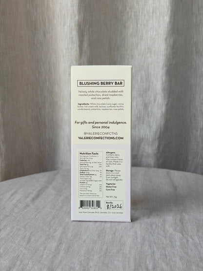 Blushing Berry Chocolate Bar - White Chocolate with Pistachio & Rose