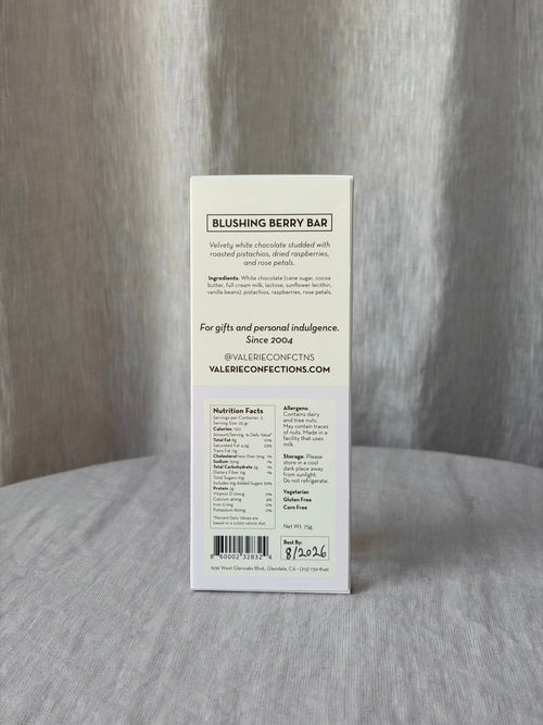 Blushing Berry Chocolate Bar - White Chocolate with Pistachio & Rose