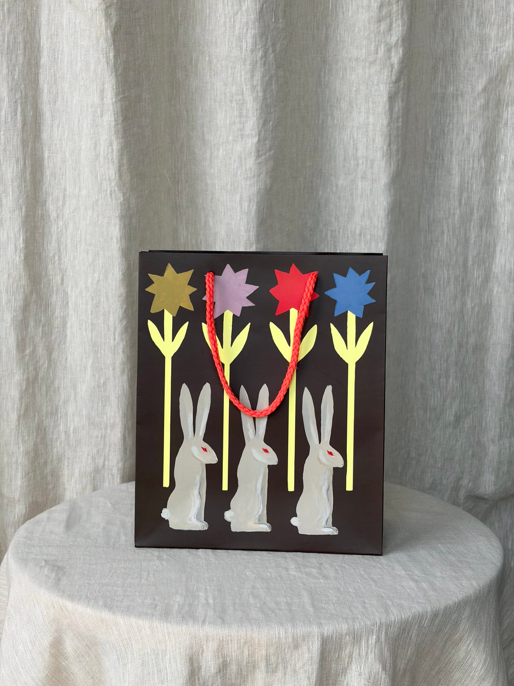 Rabbit and Flowers Gift bag - Medium