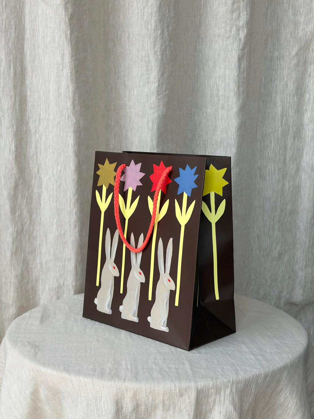 Rabbit and Flowers Gift bag - Medium