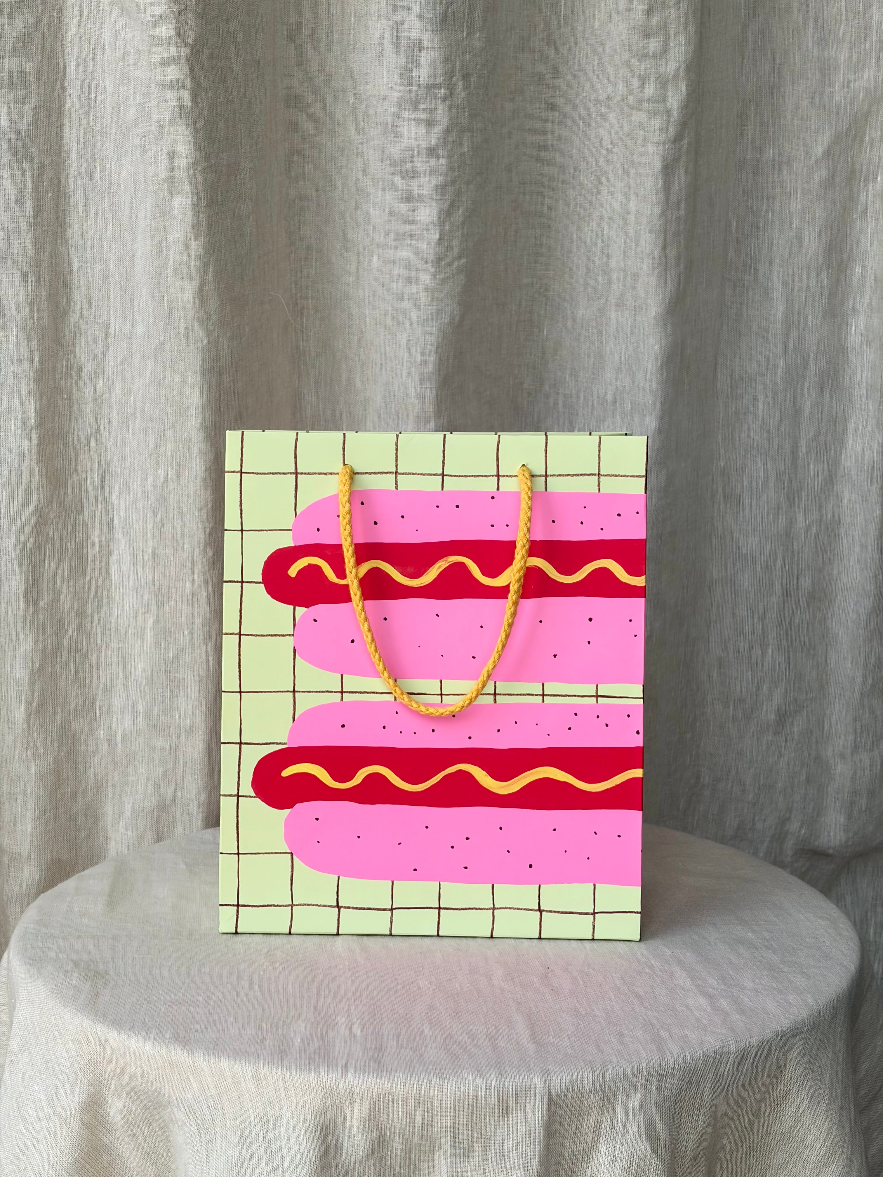 Neon Hot Dog Gift bag - Medium