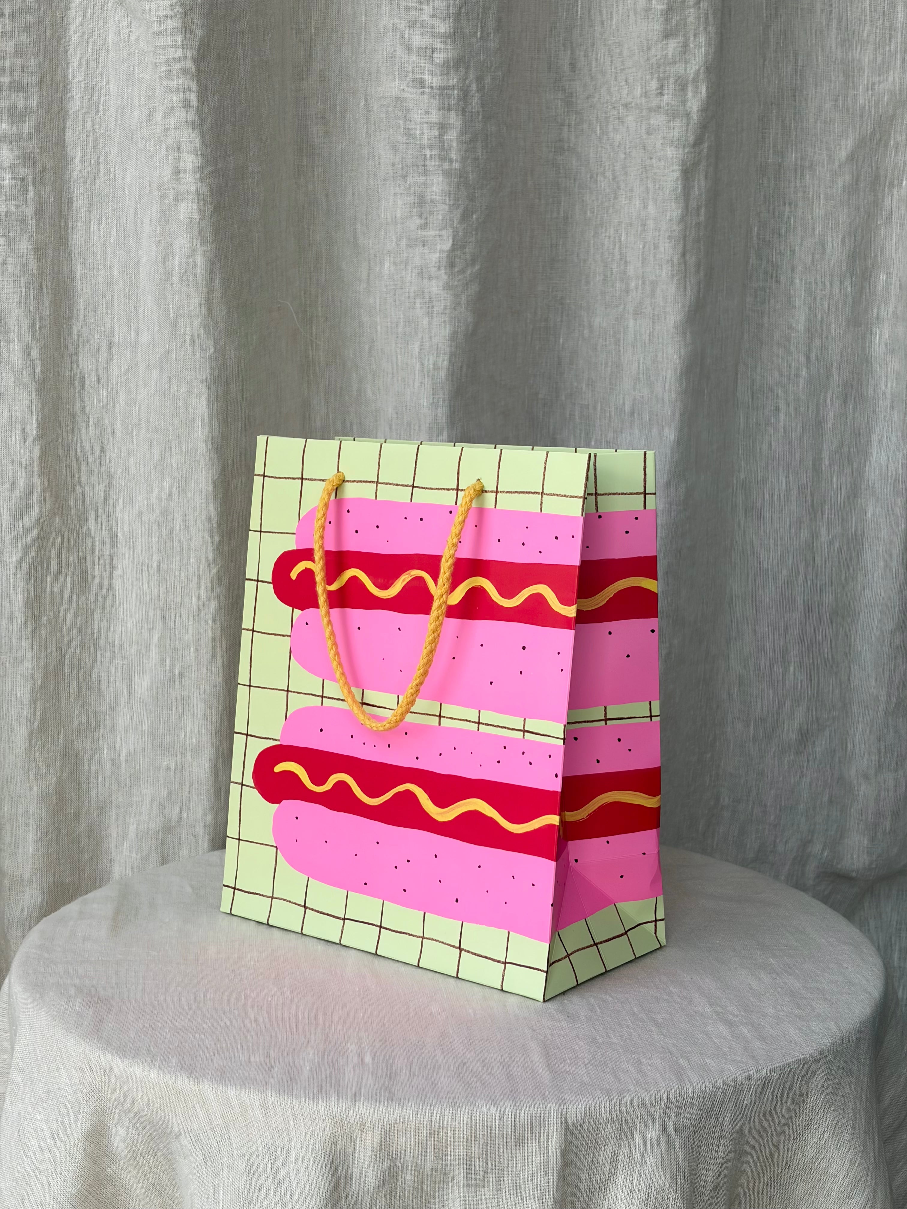 Neon Hot Dog Gift bag - Medium