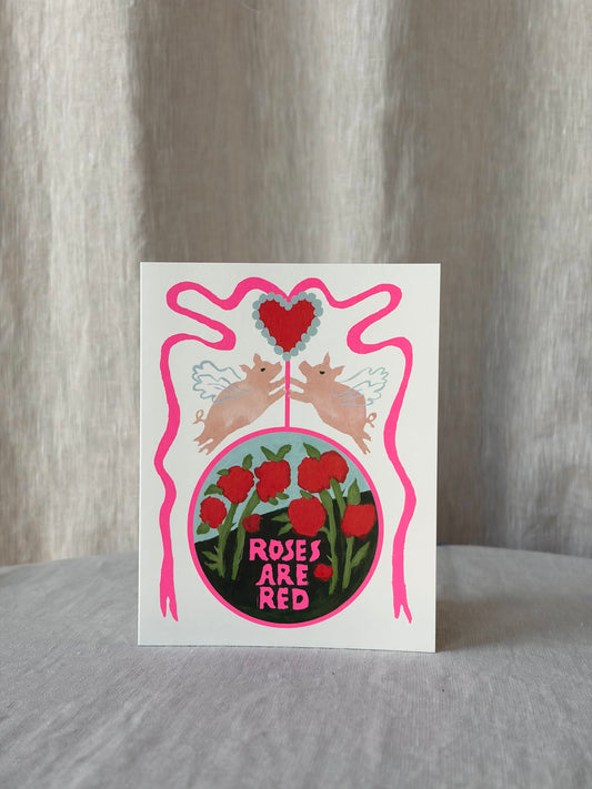 Ribbons and Roses Greeting Card