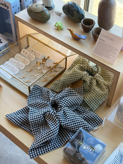 Mini Gingham Diamond Scrunchies