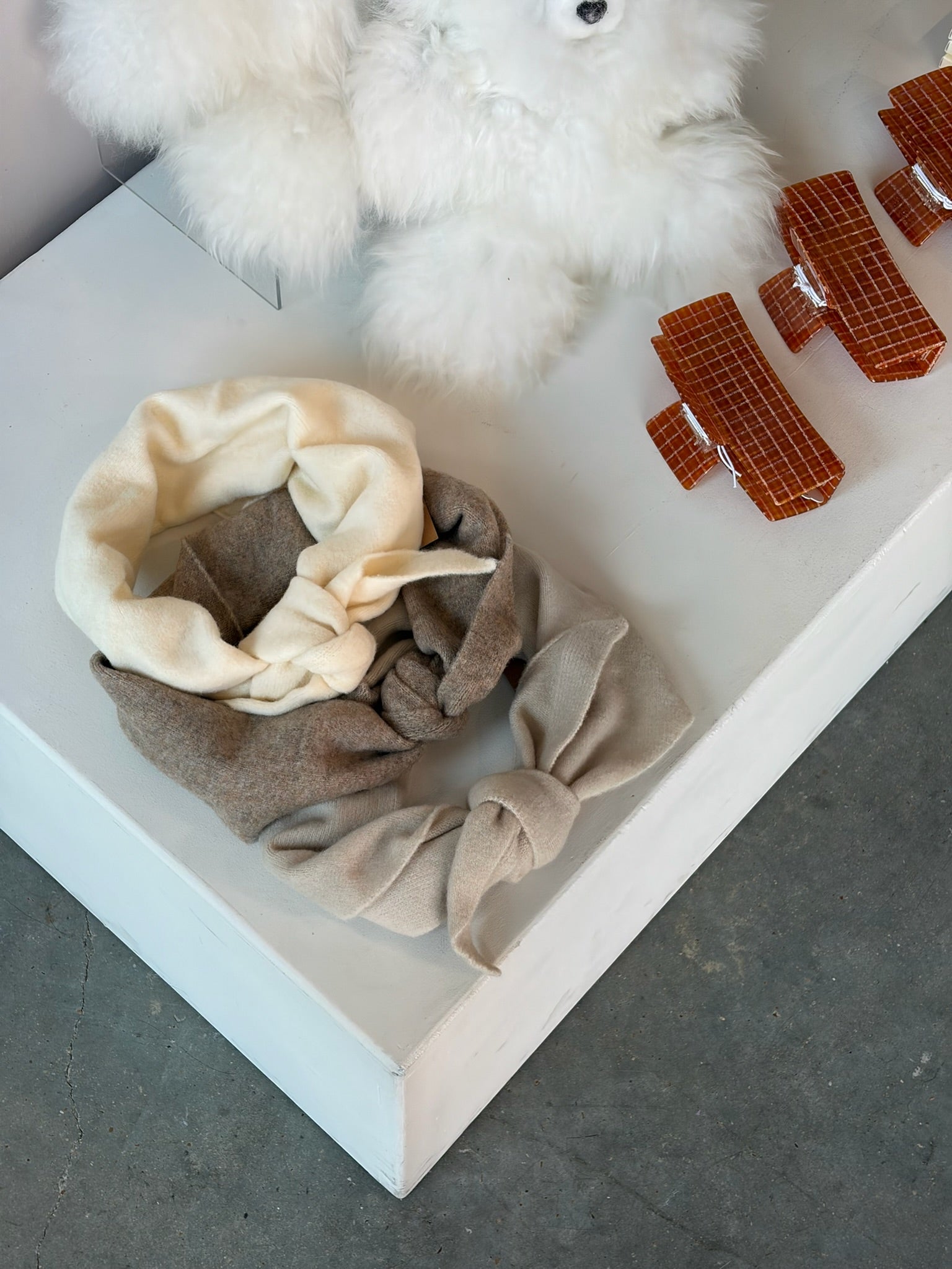 Fuzzy Wool Cravat Scarf