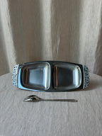 Chrome Dual Sauce Serving Tray