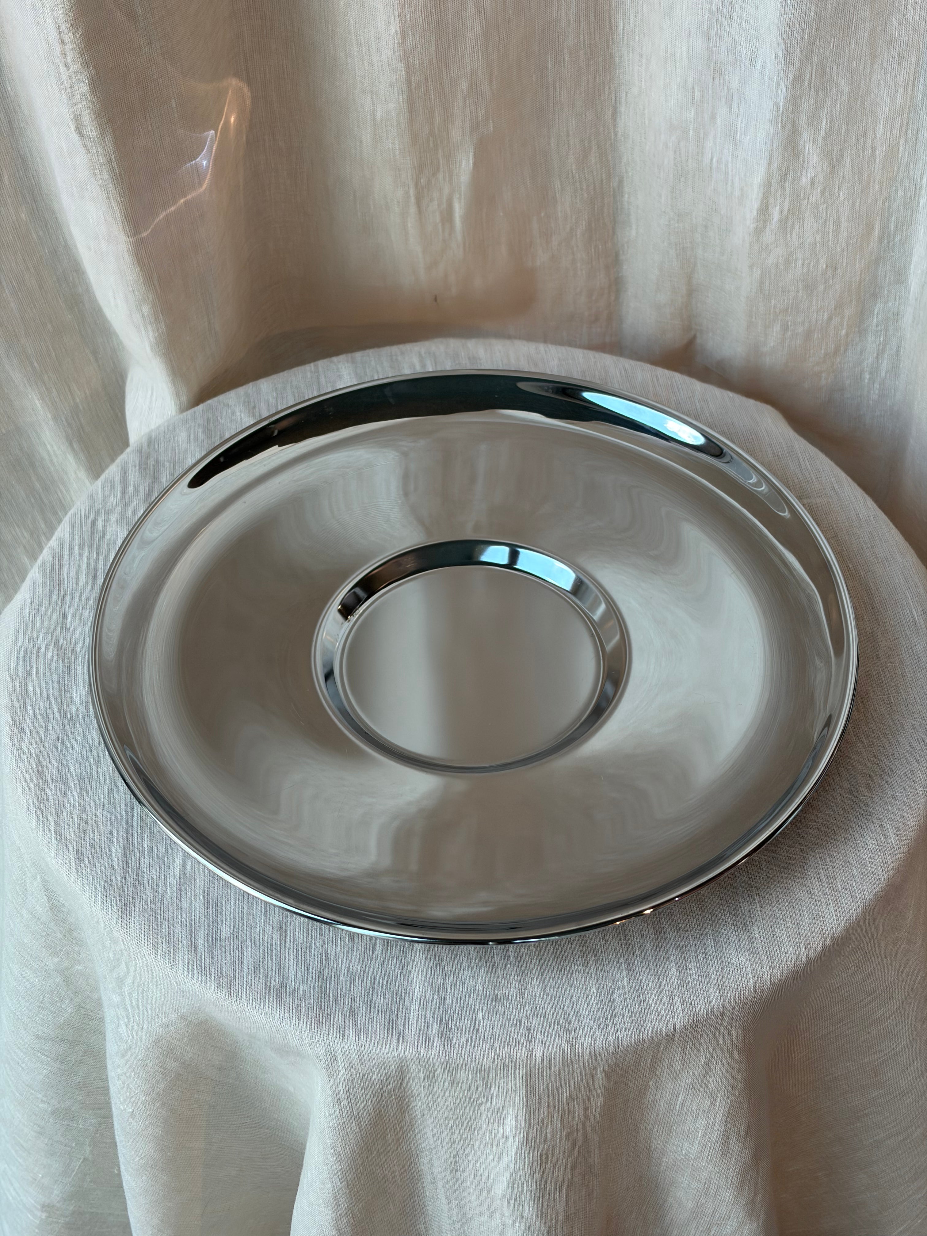 Circular Chrome Serving Tray