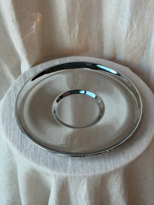 Circular Chrome Serving Tray