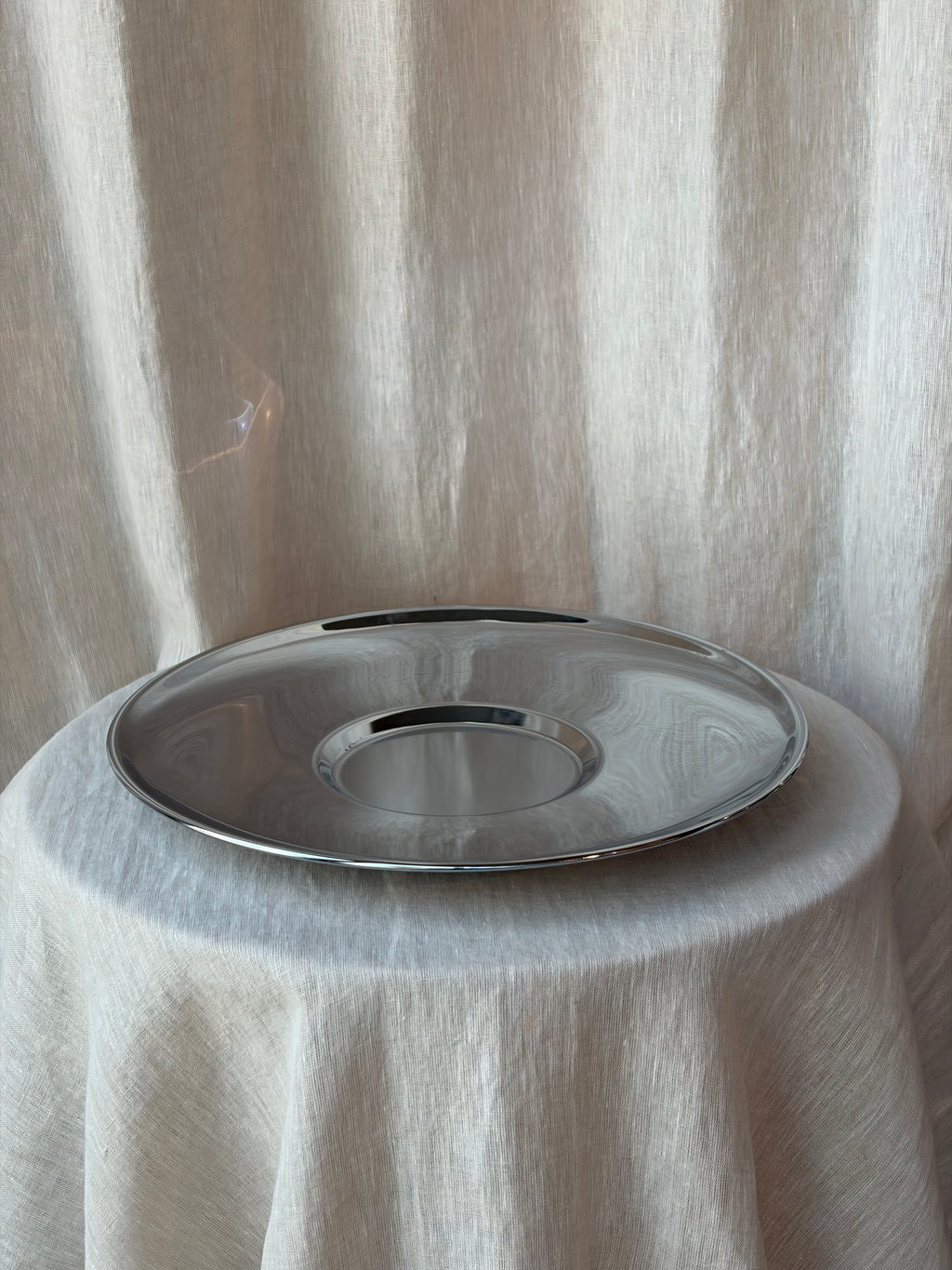 Circular Chrome Serving Tray
