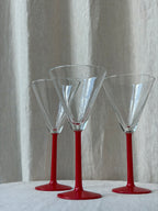 Martini Glasses Red Handle (Set of 3)