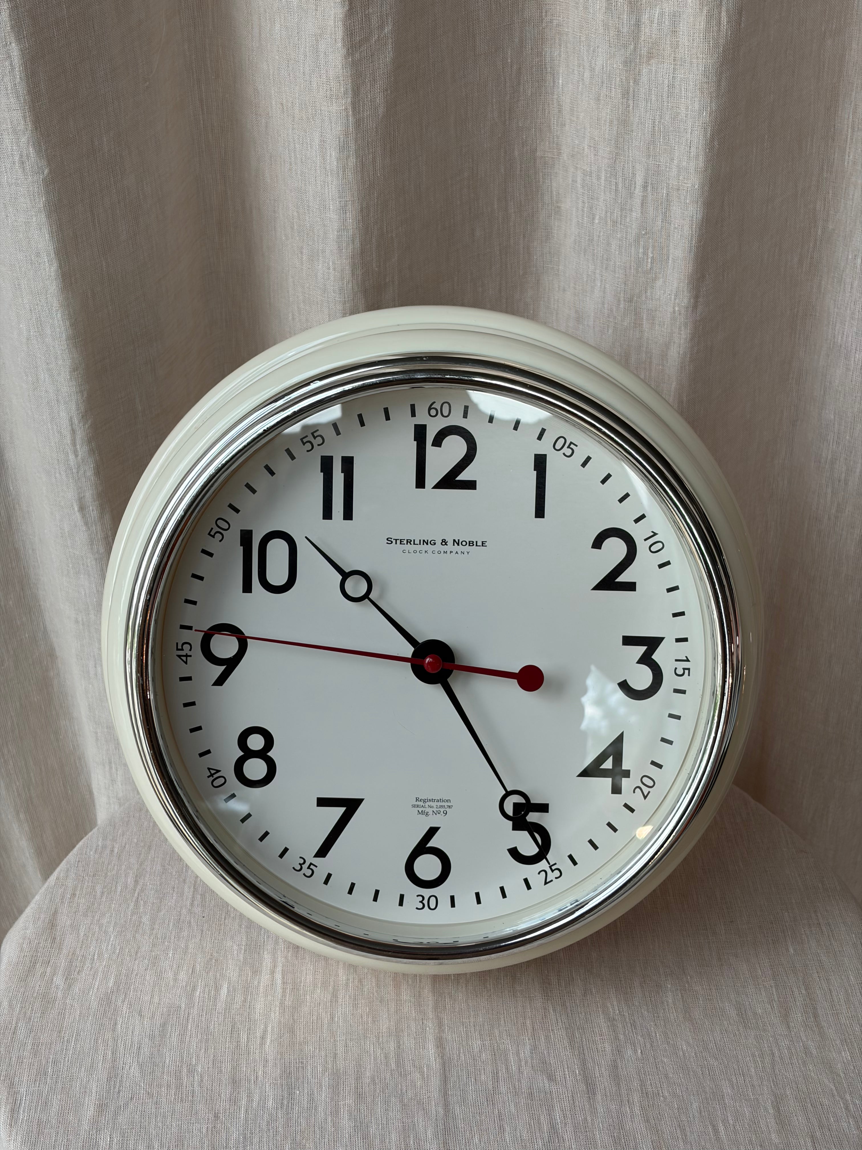 Sterling & Noble Cream Clock