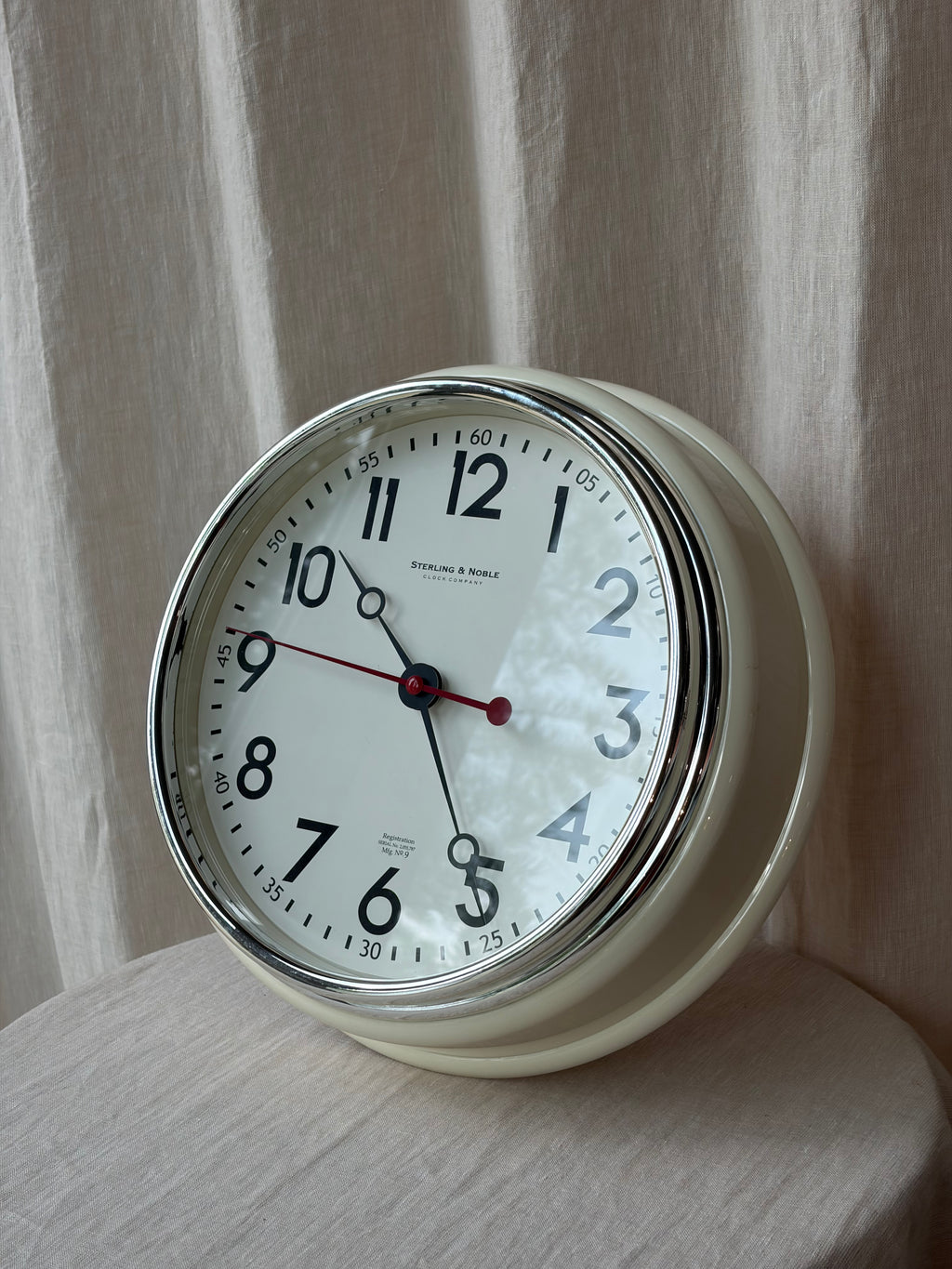Sterling & Noble Cream Clock