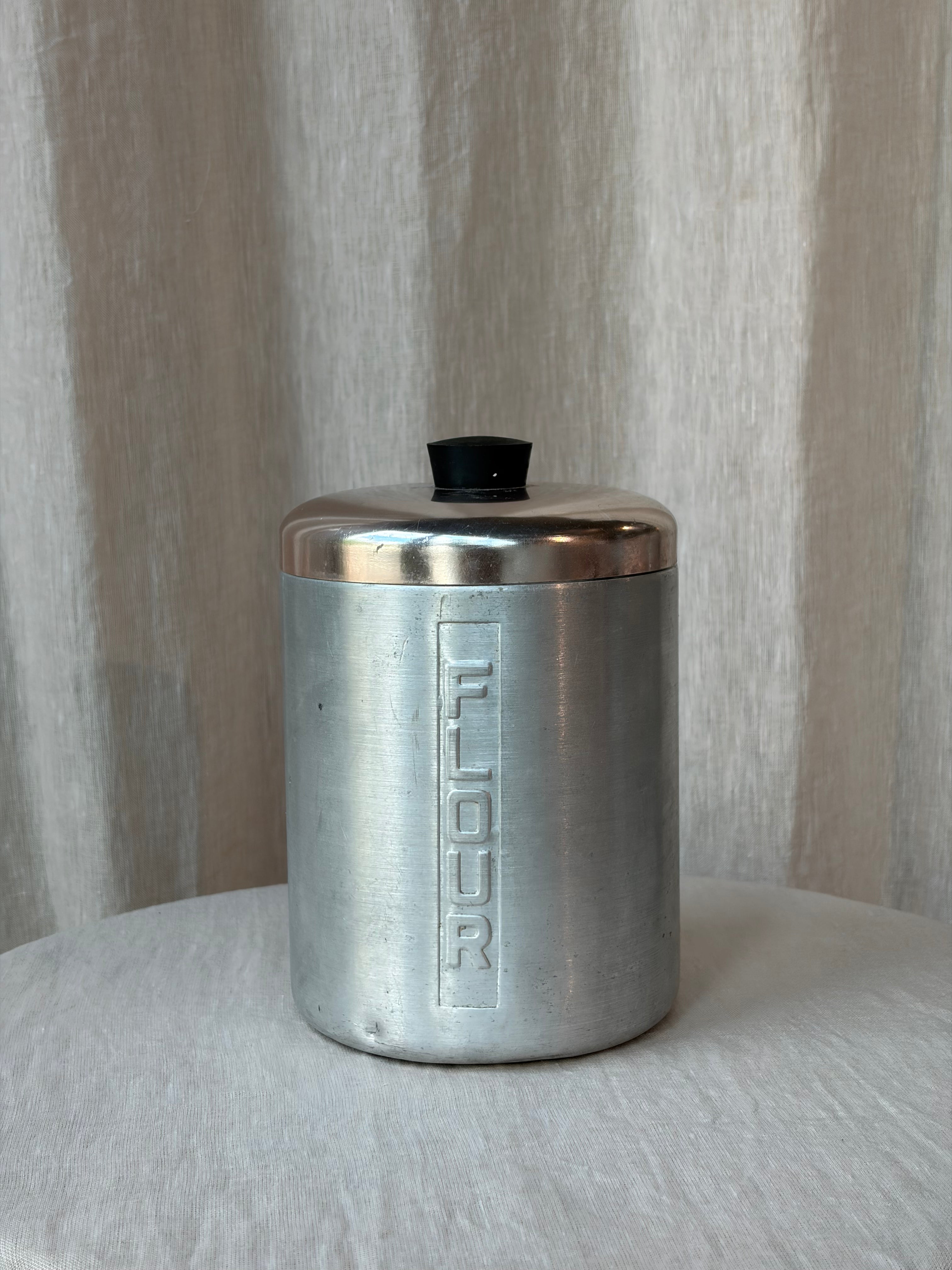Vintage Flour Aluminum Canister