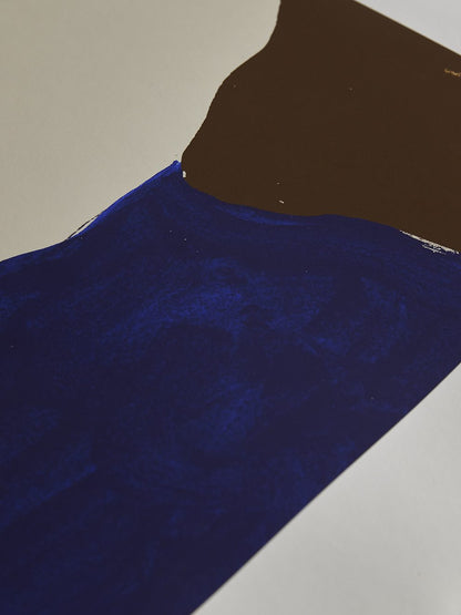 Blue Skirt Brown Jumper - Framed Art Print