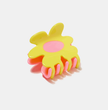 Flower Claw in Yellow + Pink