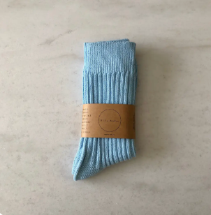 Ribbed Cotton High Socks