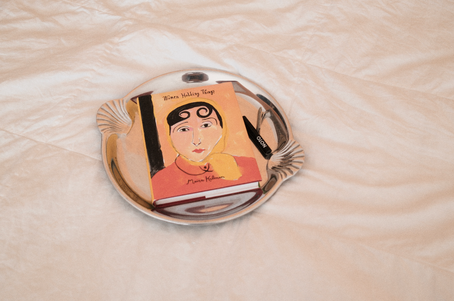 Chrome Serving Platter with Shell Details