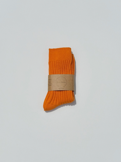 Ribbed Cotton High Socks