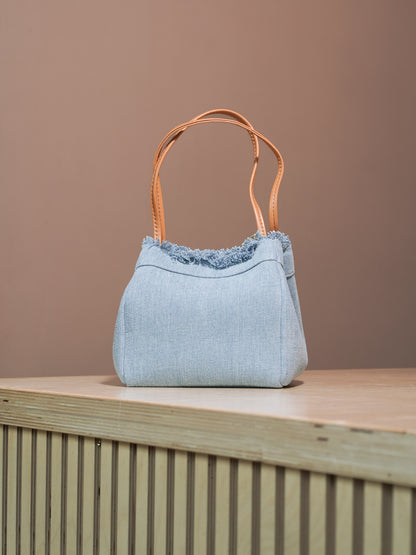 Square Tote Purse - Light Denim