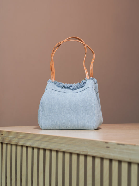 Square Tote Purse - Light Denim