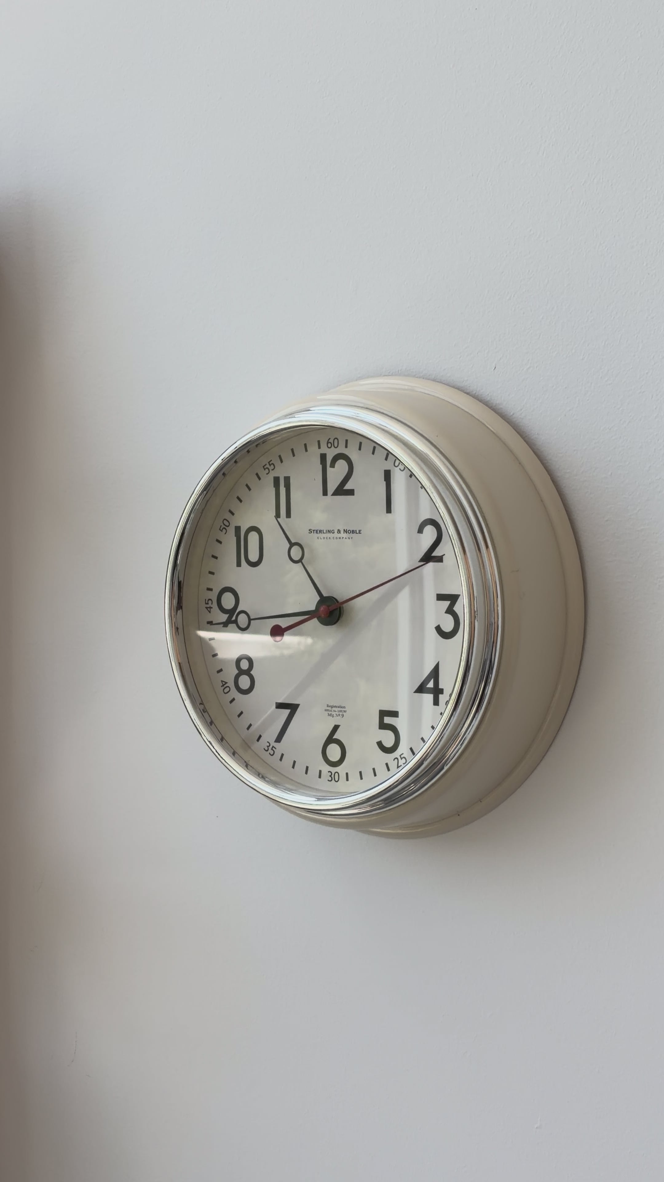 Sterling & Noble Cream Clock